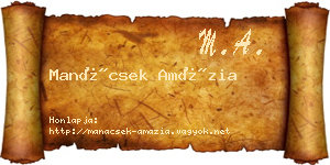 Manácsek Amázia névjegykártya